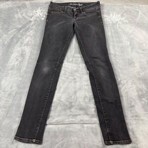 American Eagle Womens Jeans Size‎ 8 Black Stretch Skinny Fit Denim Pants